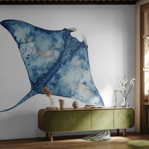 Fototapeta Premium Sand - Modrý život - Stingray, Ryby, Prímorský štýl - 100x70 cm