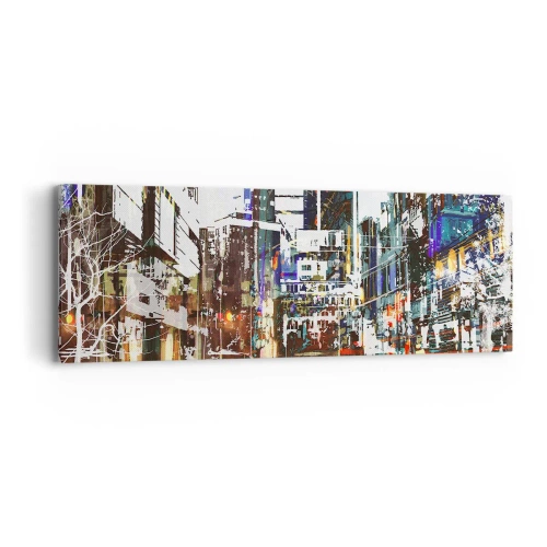 Obraz na plátne - Trblietavé mesto - 90x30 cm