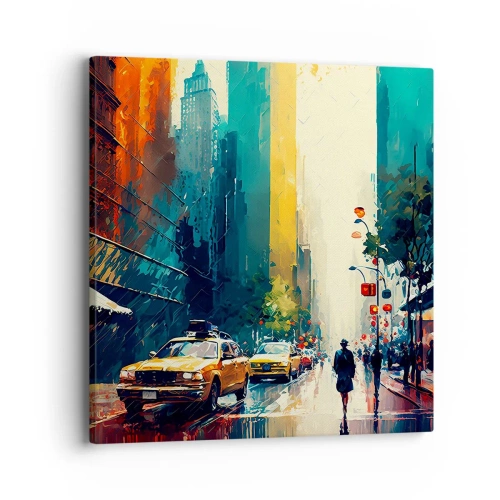 Obraz na plátne - New York – tu je aj dážď farebný - 40x40 cm