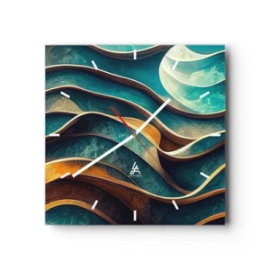 Nástenné hodiny - Meandre modrej - 30x30 cm