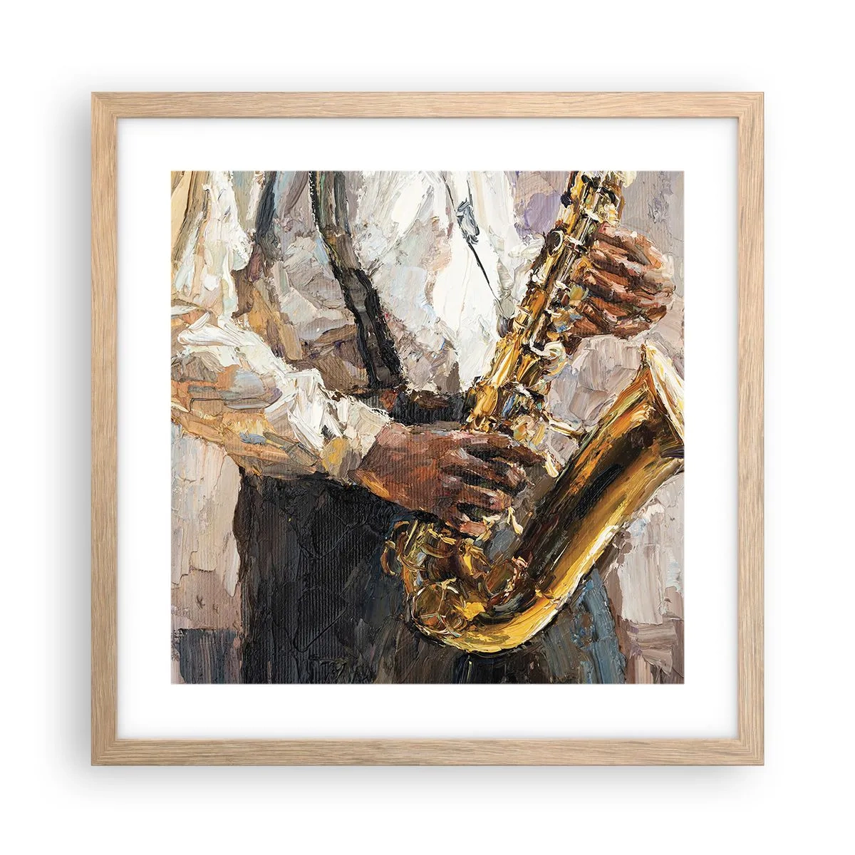 Plagát v ráme zo svetlého duba - Čas na sólovú hru - 40x40 cm