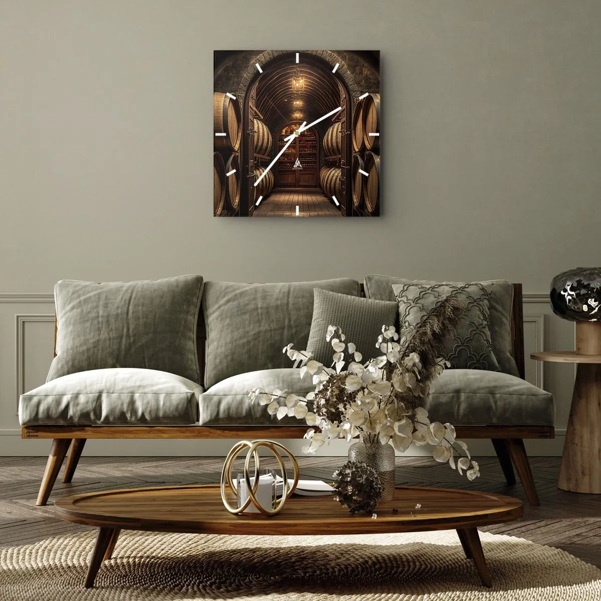 Nástenné hodiny - Nádherná pivnica - 30x30 cm