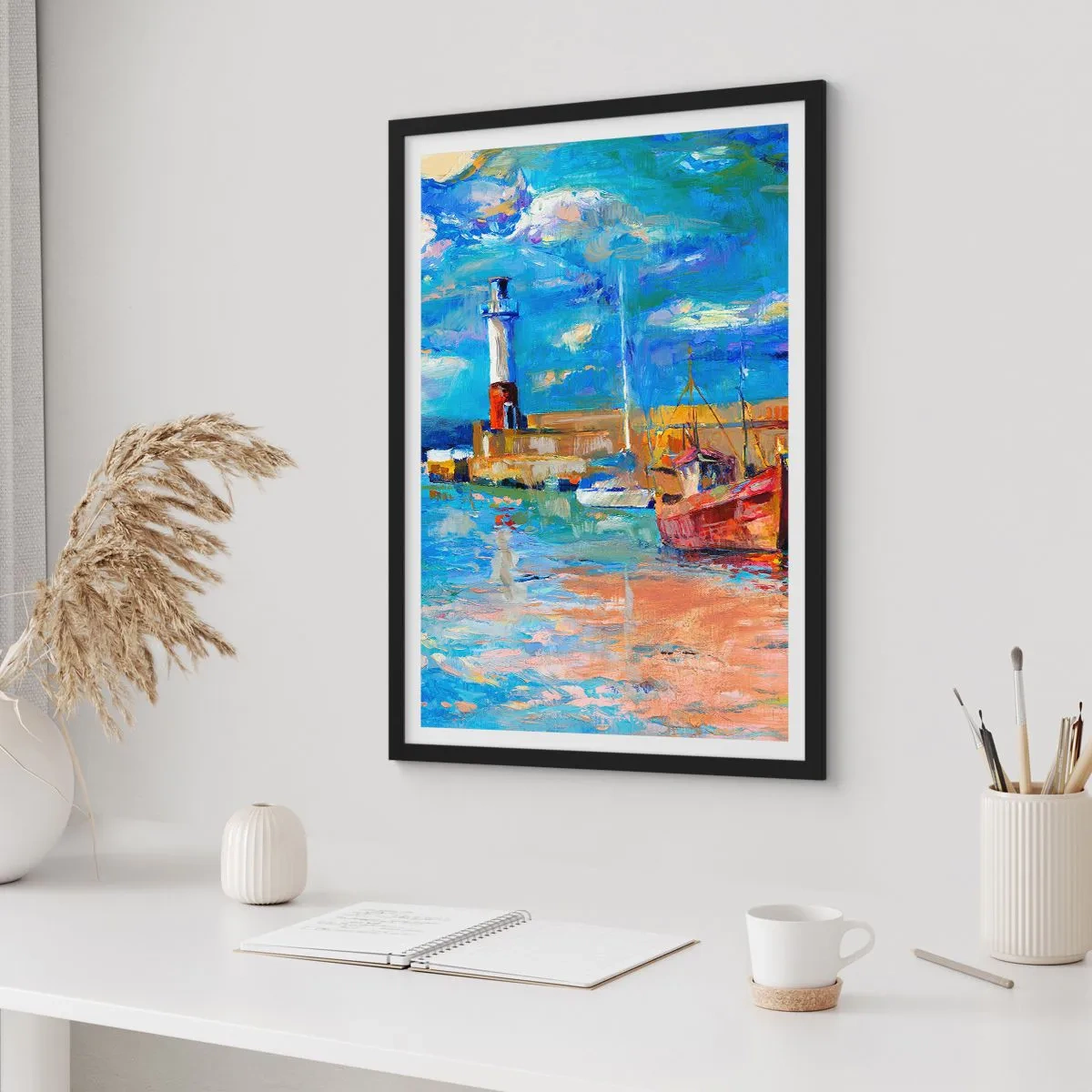 Plagát v čiernom ráme - Popoludní v dúhovom zálive - 40x50 cm
