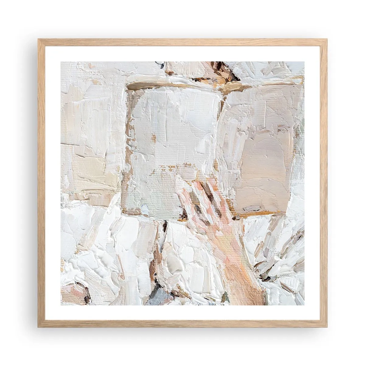 Plagát v ráme zo svetlého duba - V inom svete - 60x60 cm