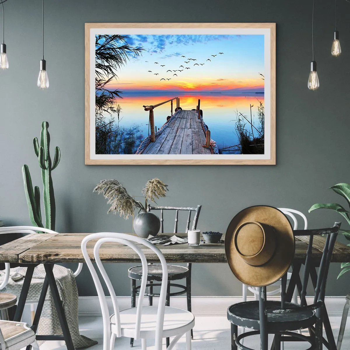 Plagát v ráme zo svetlého duba - Je čas isť späť… - 50x40 cm