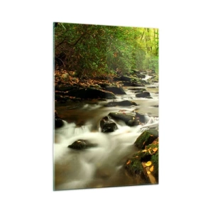 Obraz na skle - Ako tekuté striebro - 50x70 cm