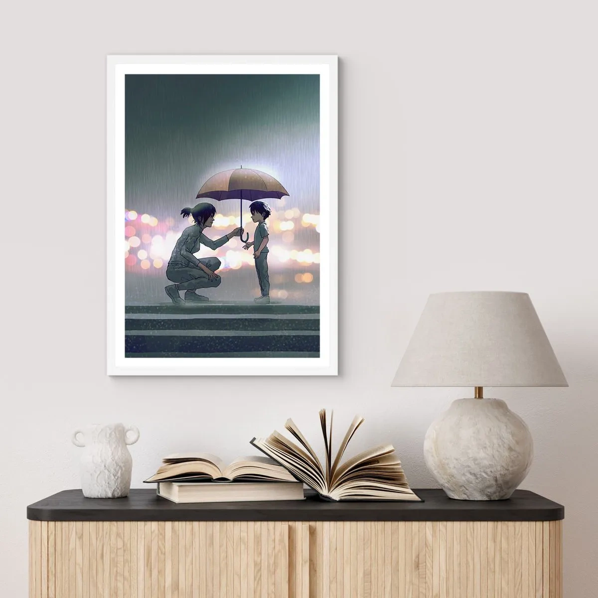 Plagát v bielom ráme - A všetko je v poriadku - 70x100 cm