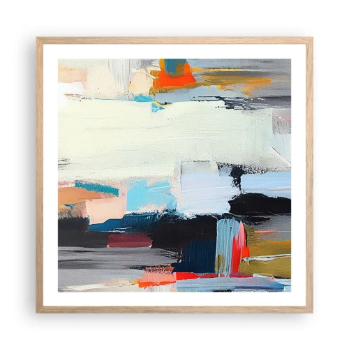 Plagát v ráme zo svetlého duba - Nejaký spôsob? - 60x60 cm