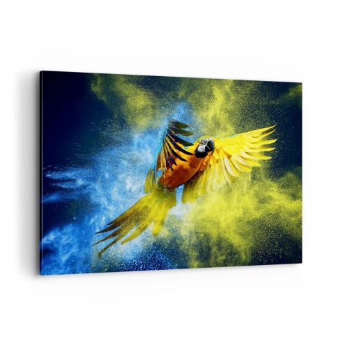 Obraz na plátne - V modro-zlatom prachu - 100x70 cm