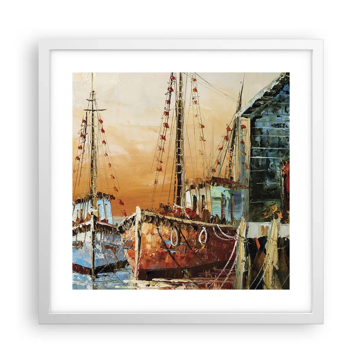 Plagát v bielom ráme - Pokojný návrat - 40x40 cm