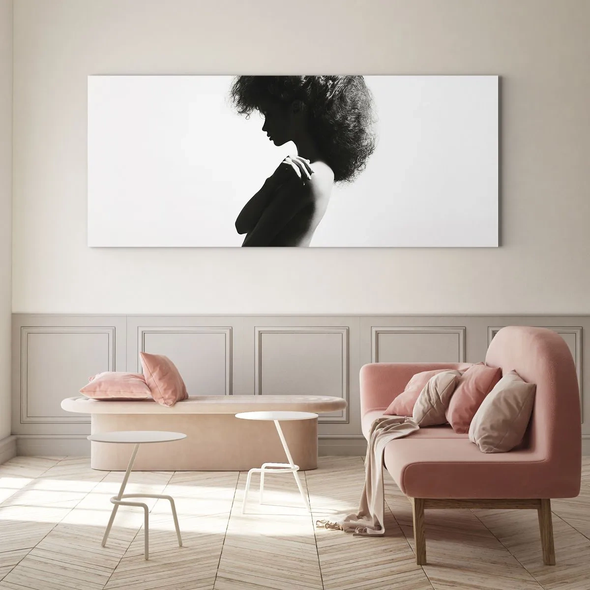 Obraz na skle - Ako kvetina na štíhlej stonke - 100x40 cm