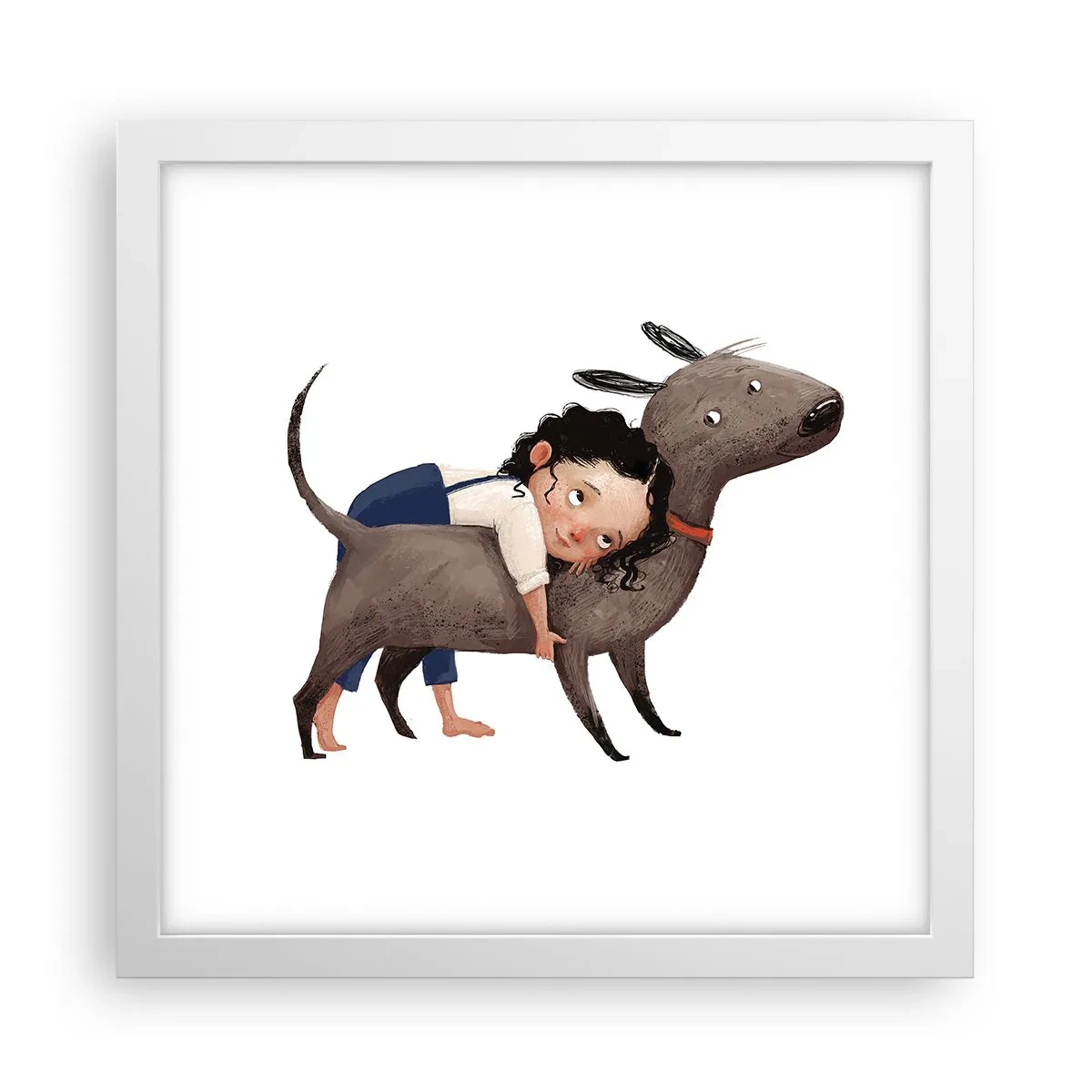 Plagát v bielom ráme - Najlepší priatelia - 30x30 cm