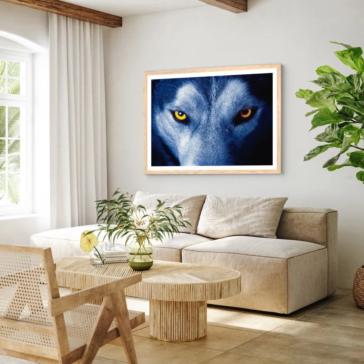 Plagát v ráme zo svetlého duba - Fascinujúci pohľad - 100x70 cm