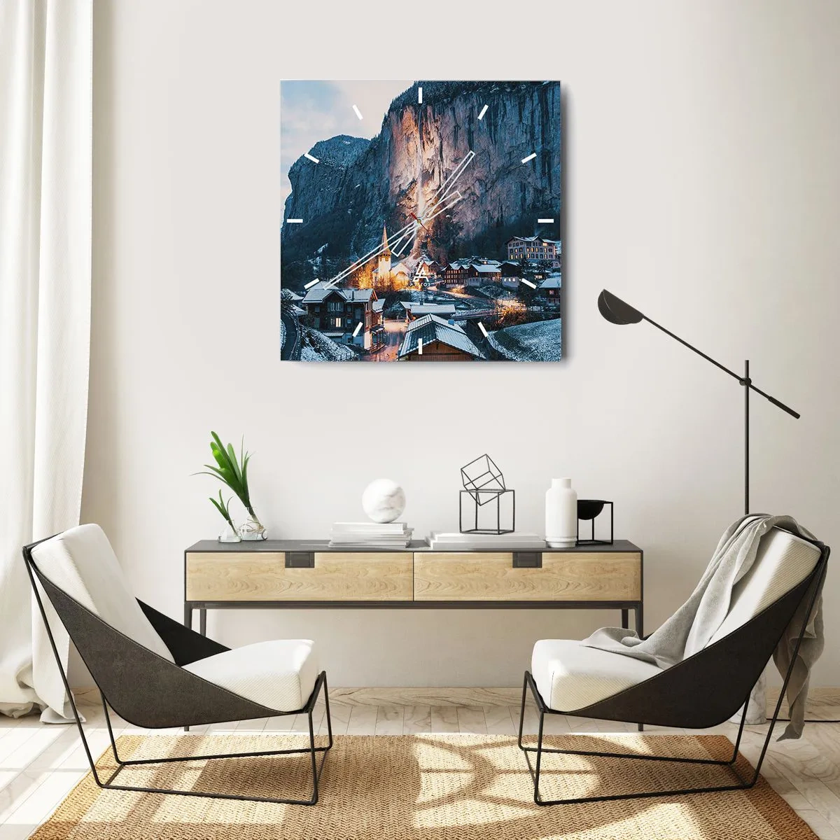 Nástenné hodiny - Svetlý duch zimy - 40x40 cm