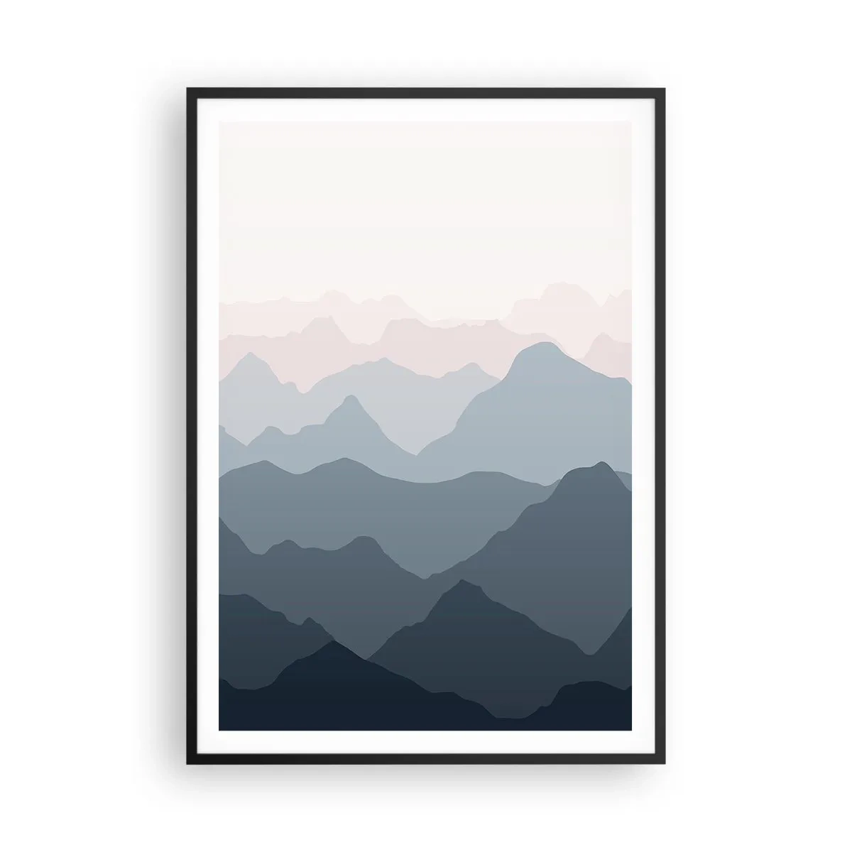 Plagát v čiernom ráme - Vlny hôr - 70x100 cm