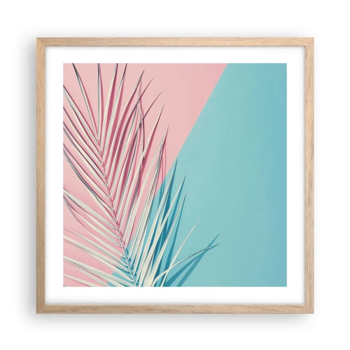 Plagát v ráme zo svetlého duba - Tropický dojem - 50x50 cm
