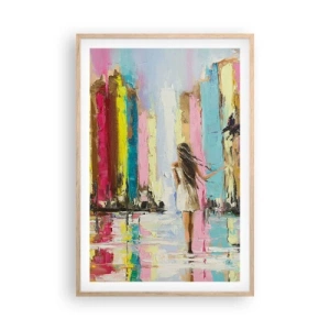 Plagát v ráme zo svetlého duba - Poď so mnou - 61x91 cm