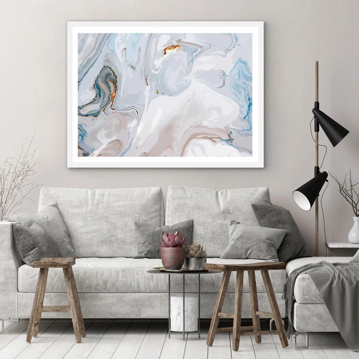 Plagát v bielom ráme - Povznesená biela - 91x61 cm