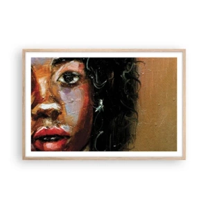 Plagát v ráme zo svetlého duba - Čierna a jas - 91x61 cm