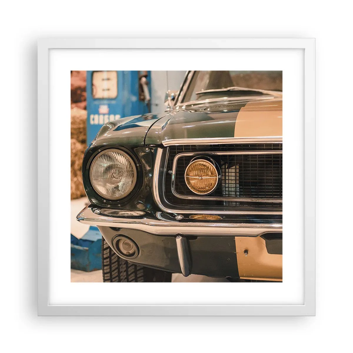 Plagát v bielom ráme - Stretnutie s legendou - 40x40 cm