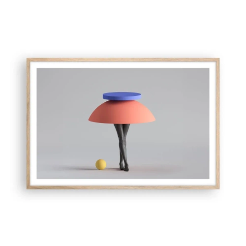 Plagát v ráme zo svetlého duba - Surrealistická kompozícia - 91x61 cm