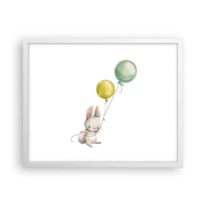 Plagát v bielom ráme - Poletím aj ja! - 50x40 cm
