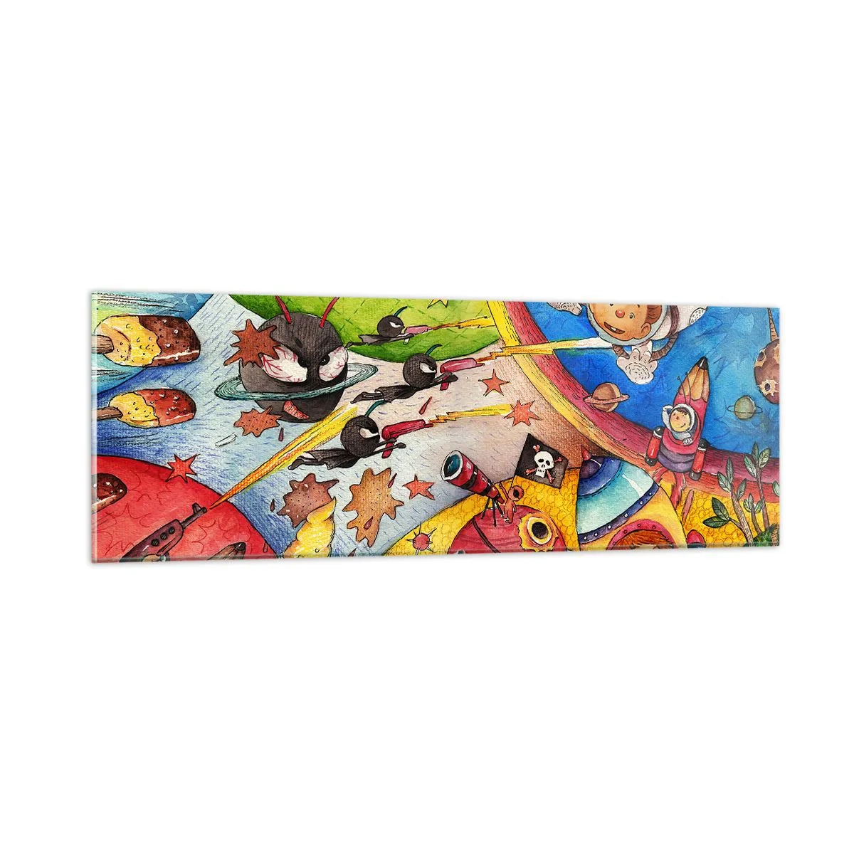 Obraz na skle - Veľké vesmírne dobrodružstvo - 90x30 cm