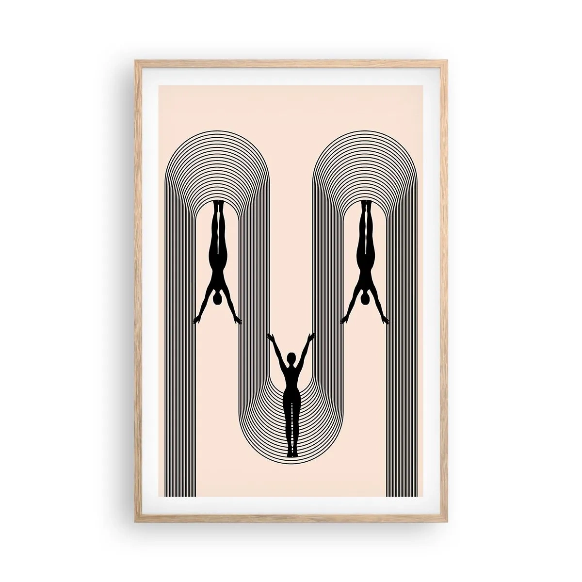 Plagát v ráme zo svetlého duba - Hore nohami - 61x91 cm