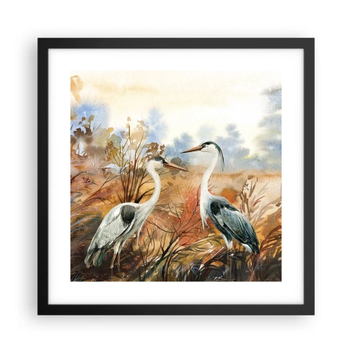 Plagát v čiernom ráme - Kam na jeseň? - 40x40 cm