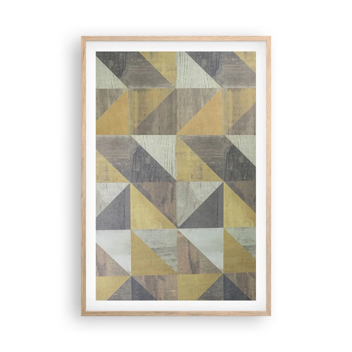 Plagát v ráme zo svetlého duba - V uhle trojuholníka - 61x91 cm