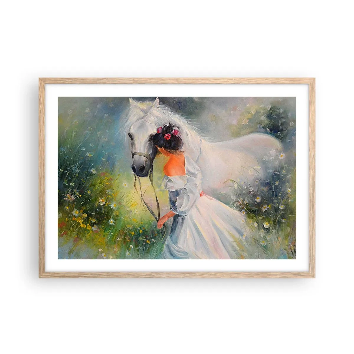 Plagát v ráme zo svetlého duba - Ako z krásneho sna - 70x50 cm