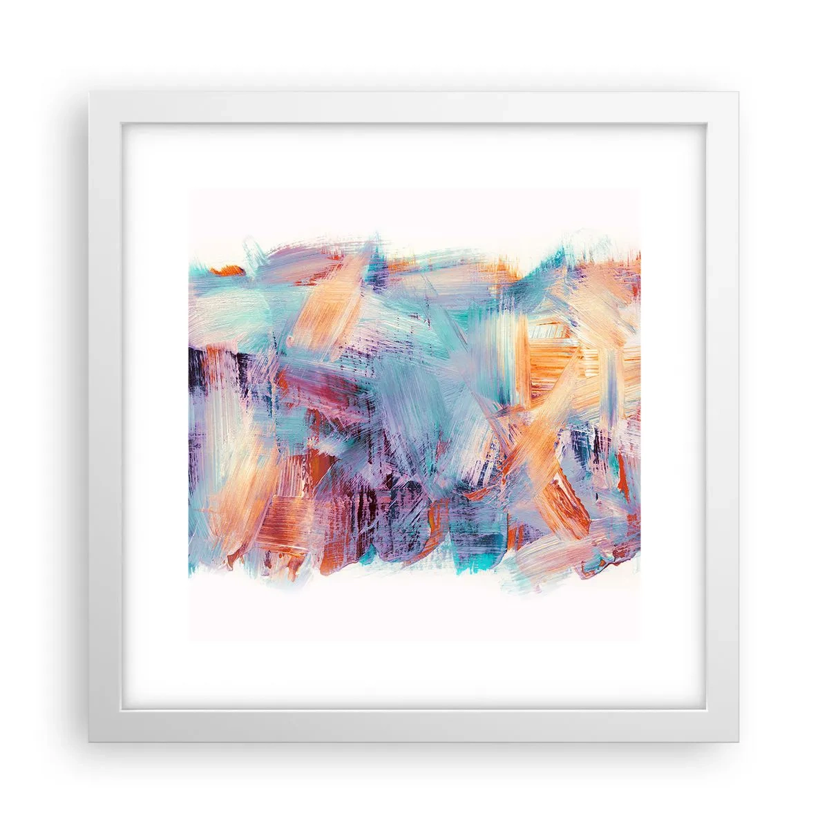 Plagát v bielom ráme - Farebný neporiadok - 30x30 cm