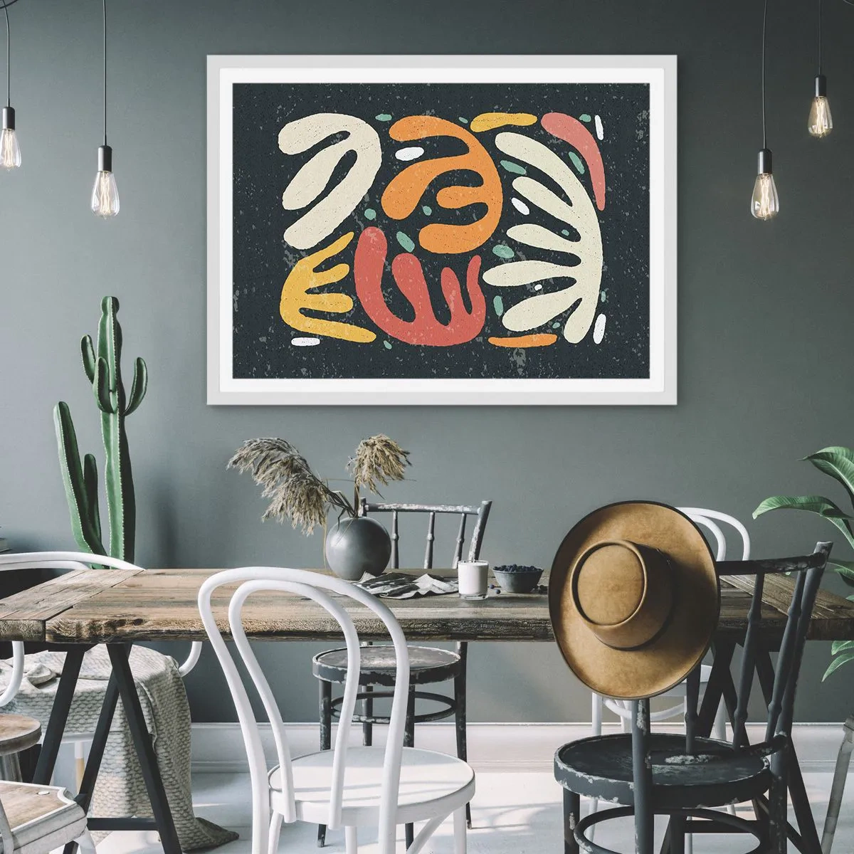 Plagát v bielom ráme - Kompozícia – hneď ťa chytím - 91x61 cm