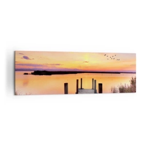 Obraz na plátne - Fialové tiché svitanie - 160x50 cm