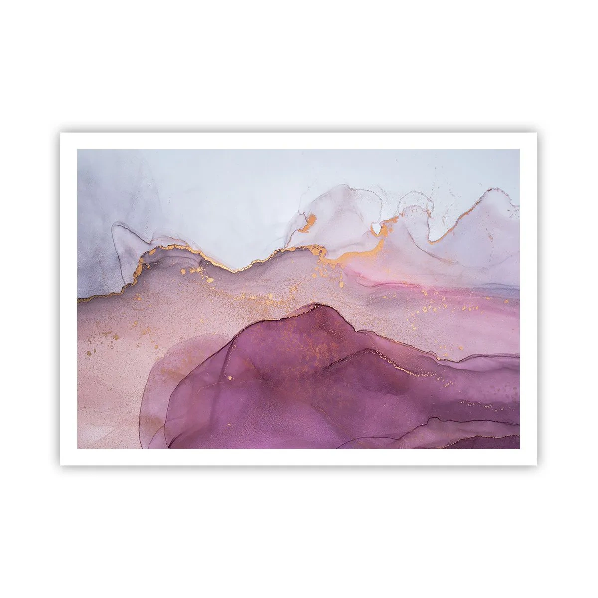 Plagát - Fialové a ľalové vlny - 100x70 cm