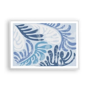 Plagát v bielom ráme - Modré papradie - 100x70 cm