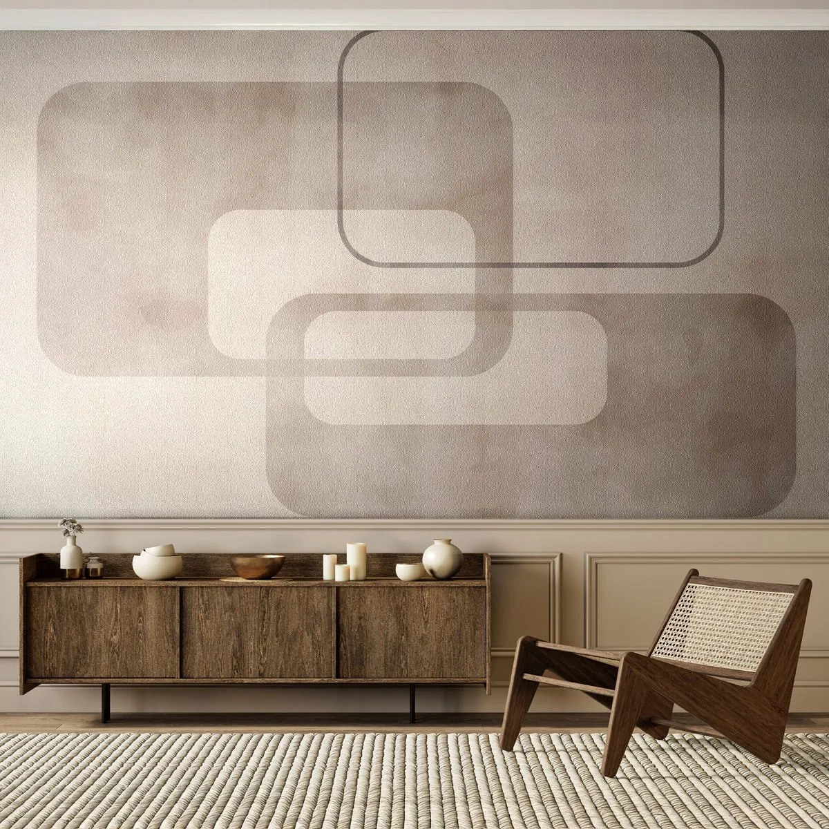 Fototapeta Premium Canvas - Geometrická fúga - Tvary, Minimalizmus, Svetlý - 250x175 cm