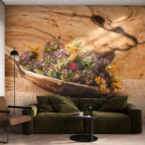 Fototapeta Premium Sand - Farebné kvety a voňavé bylinky - Príroda, Sušené bylinky, Kuchyňa - 400x280 cm