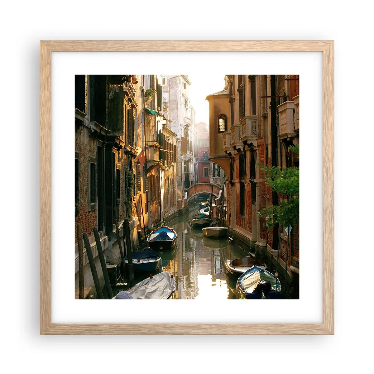 Plagát v ráme zo svetlého duba - V benátskom zákutí - 40x40 cm