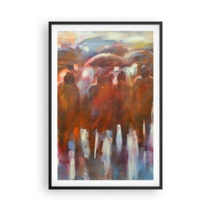 Plagát v čiernom ráme - Rovnocenní v daždi a hmle - 61x91 cm
