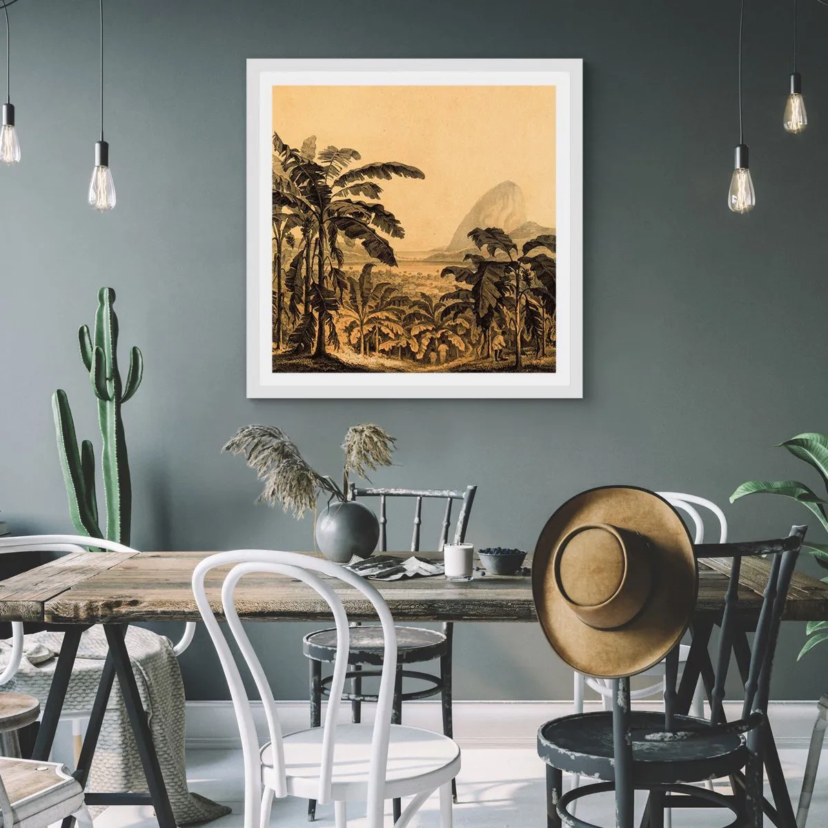 Plagát v bielom ráme - V koloniálnom štýle - 60x60 cm