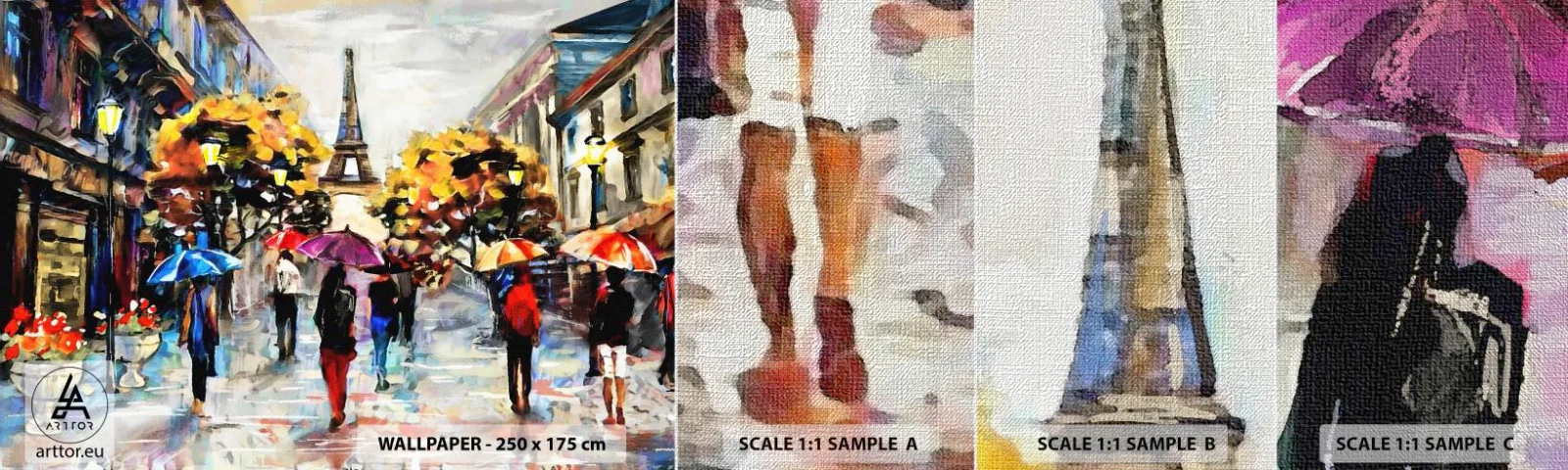 Vzorka fototapety Premium Canvas - Na jeseň obzvlášť krásny - Mesto, Paríž, Eiffelova veža - 100x30 cm