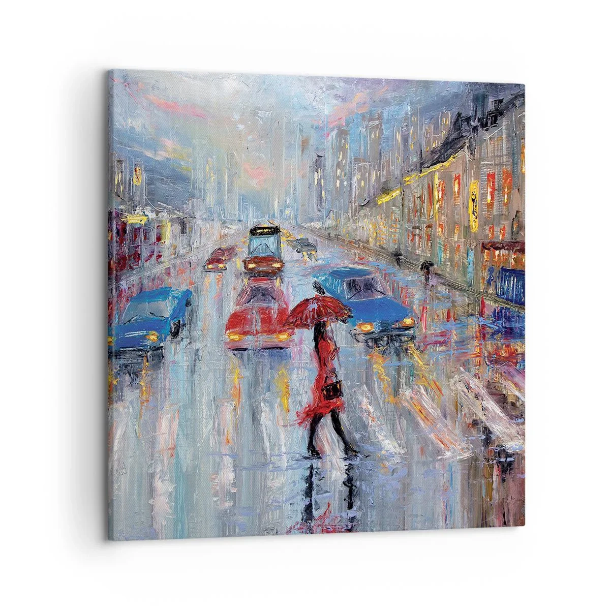 Obraz na plátne - Daždivé popoludnie v meste - 50x50 cm