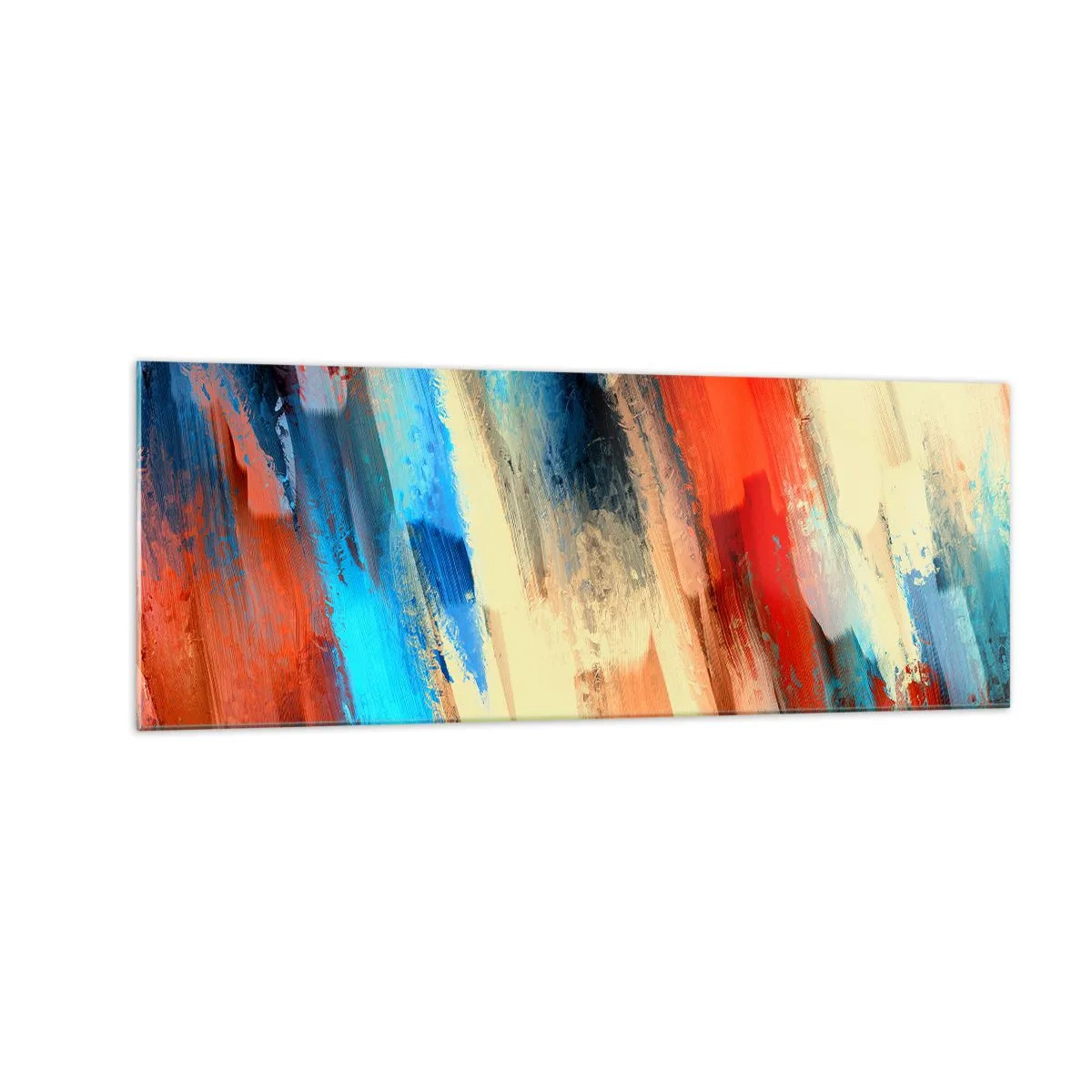 Obraz na skle - Vodopád farieb - 140x50 cm