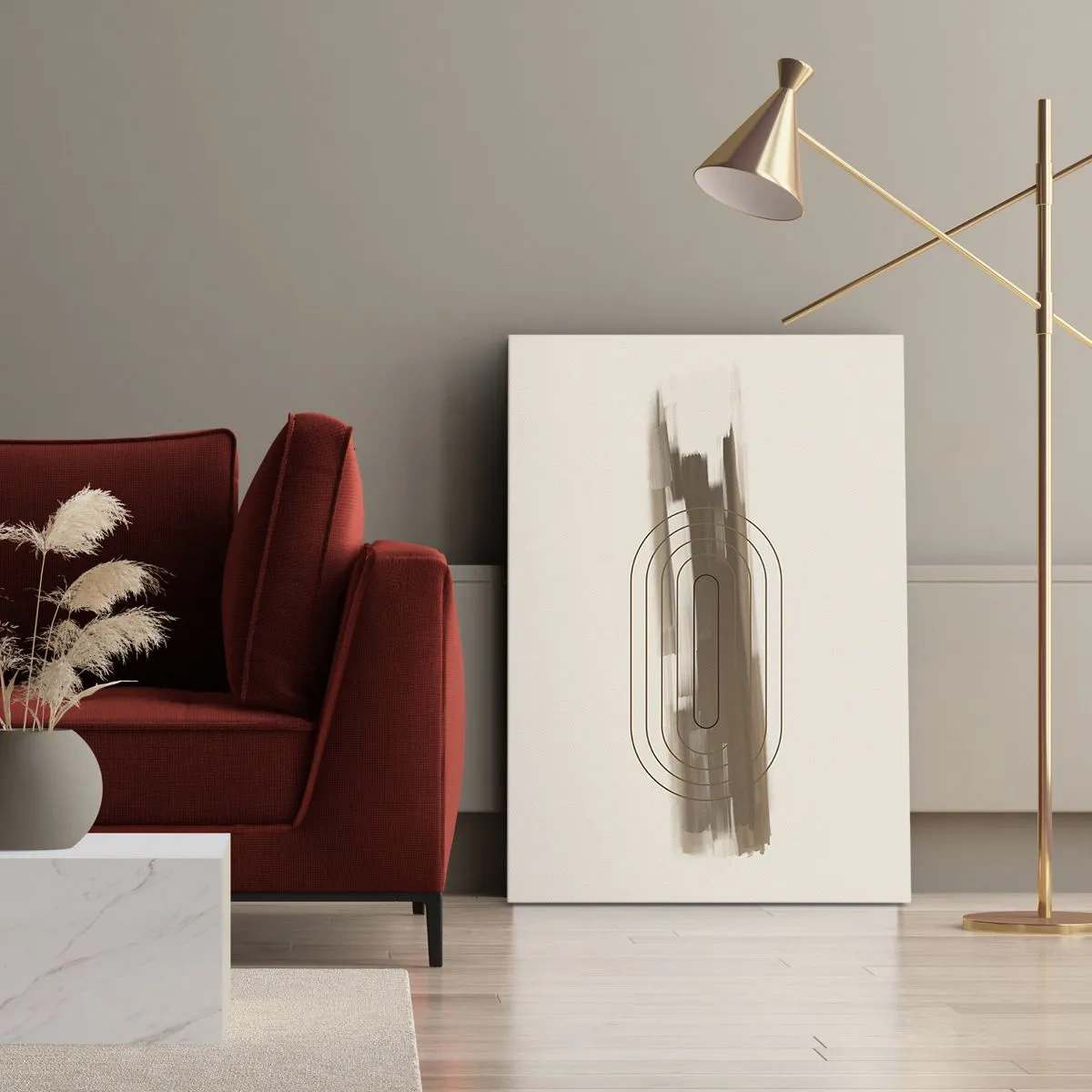 Obraz na plátne - Závan šedej - 55x100 cm