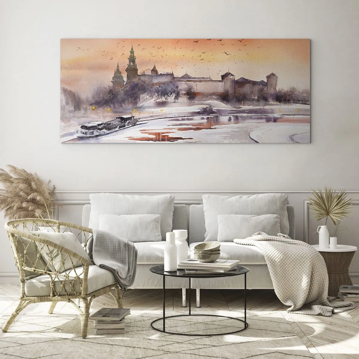 Obraz na skle - Kráľovský západ slnka - 100x40 cm