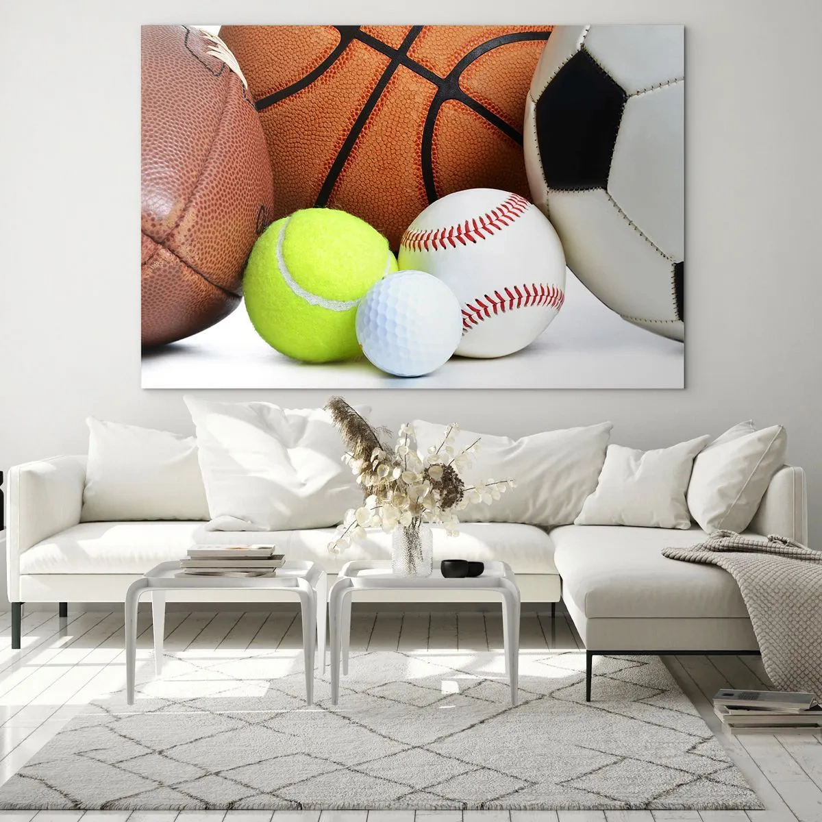 Obraz na skle - Sada športových lôpt na bielom pozadí - 70x50cm - Spája nás futbal! - Moderná nástenná dekorácia do obývacej izby a spálne ARTTOR