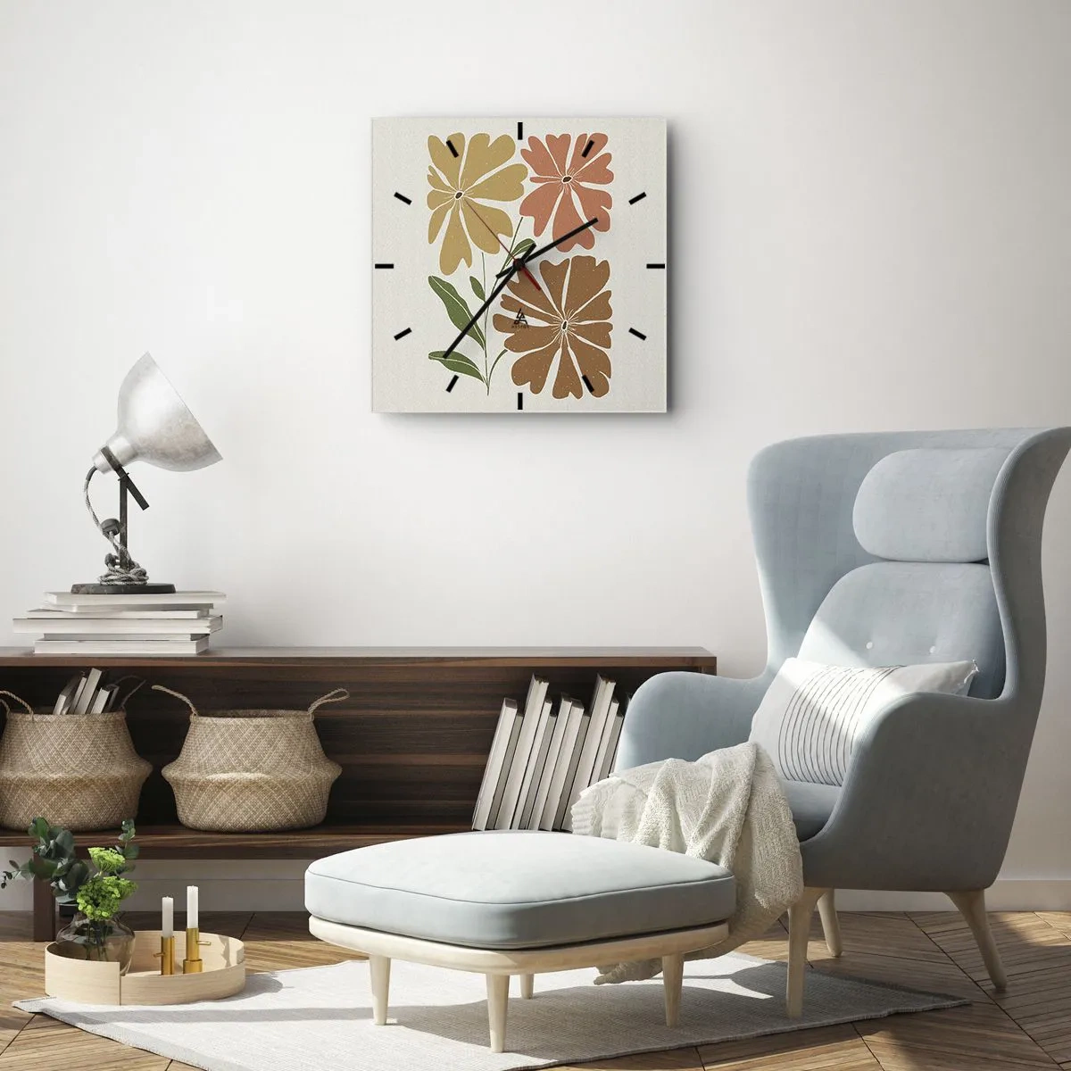 Nástenné hodiny - Príroda a geometria - 30x30 cm