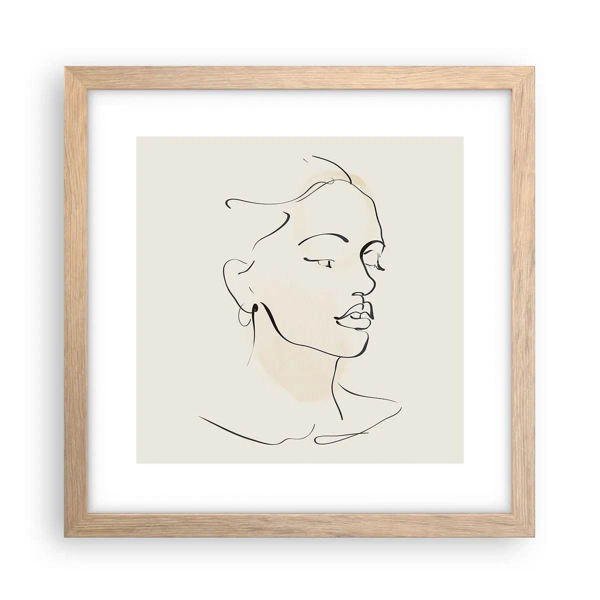 Plagát v ráme zo svetlého duba - Výrazným ťahom - 30x30 cm