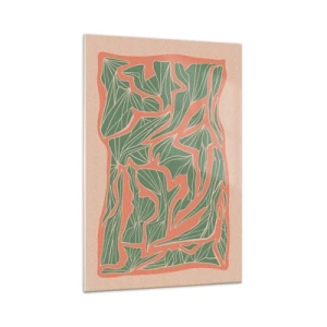 Obraz na skle - Súboj koralov a zelene - 70x100 cm